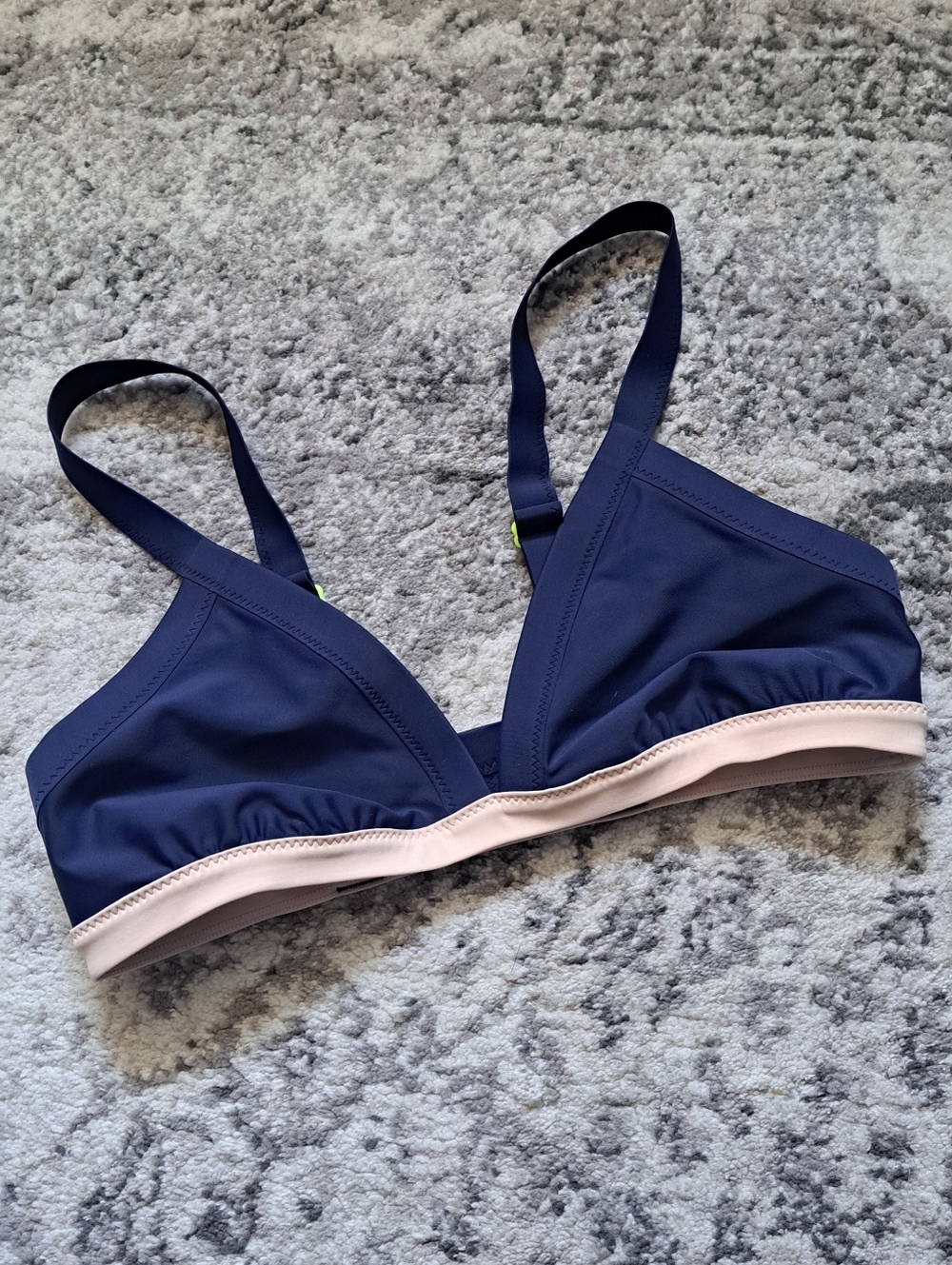 lululemon athletica Navy Triangle Bikini Top with Blush Band